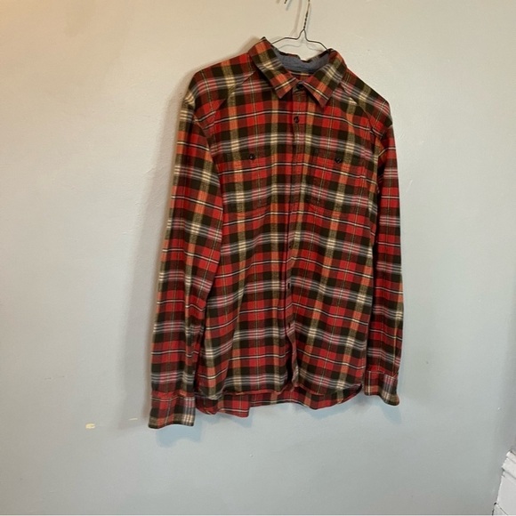JACHS New York Men’s Classic Fit Plaid Flannel Shirt Red Green Medium - Picture 6 of 13